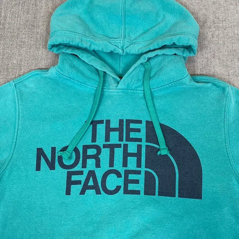 The North Face blue hoodie spell out graphic pullover outdoor Small